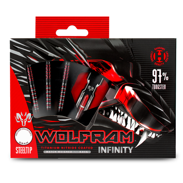 Harrows Wolfram Infinity 97% Tungsten Steeldarts Verpackung